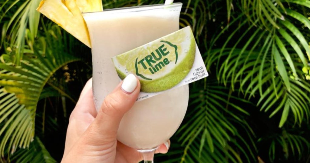 true lime packet next to cocktail