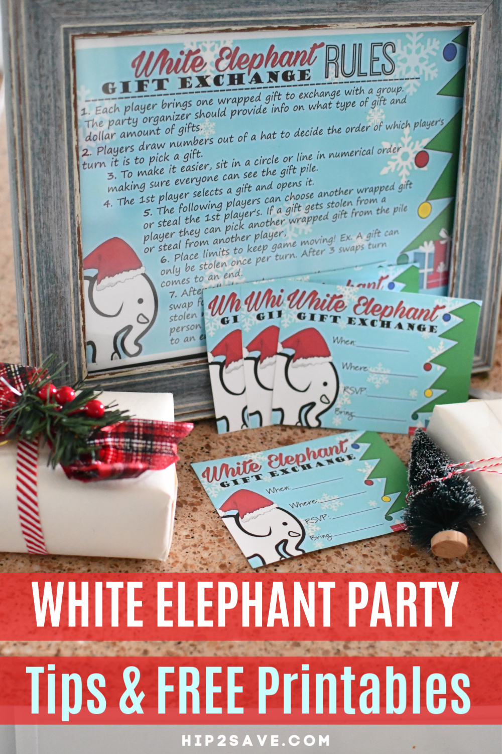 White Elephant Game Gift Exchange Rules & Free Printable Invitations
