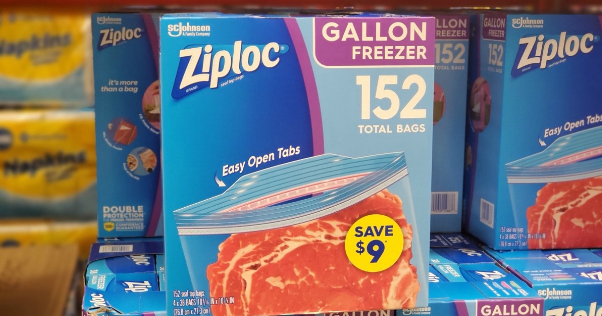 Ziploc gallon freezer bags club size box in store