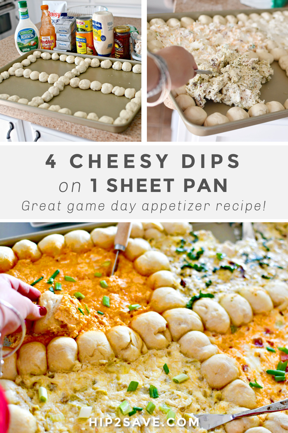 4 Cheese Dips On 1 Sheet Pan Easy Game Day Food Hip2save 4 Cheese Dips On 1 Sheet Pan Easy Game Day Food Hip2save