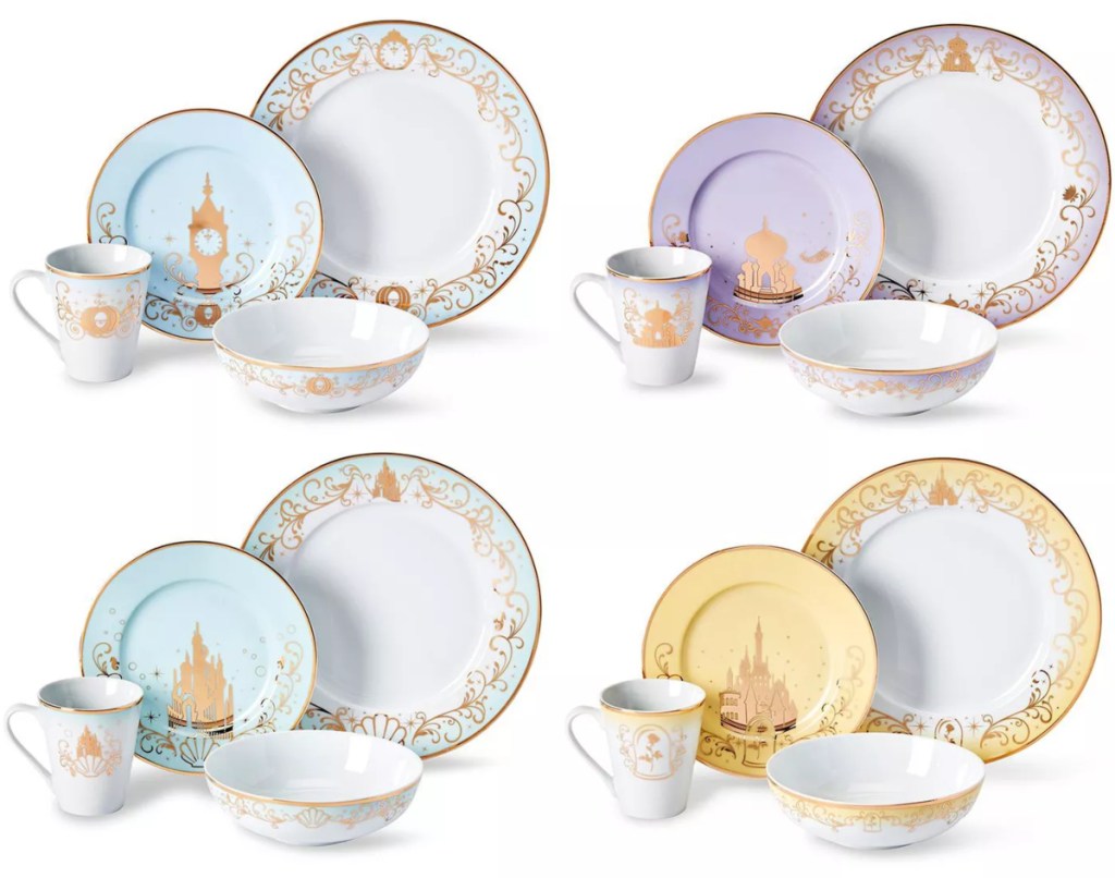4 Disney princess dinnerware sets