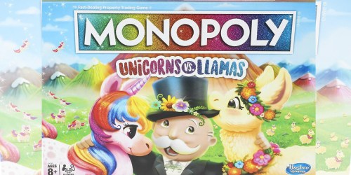 Monopoly Unicorns Versus Llamas Board Game Only $12.99 at Amazon + More Game Deals