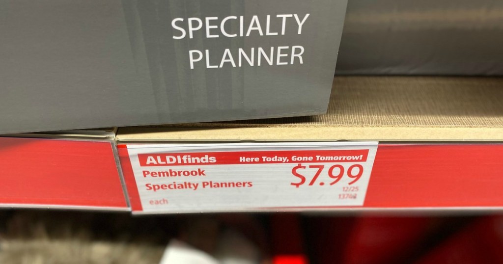 ALDI specialty planner price tag