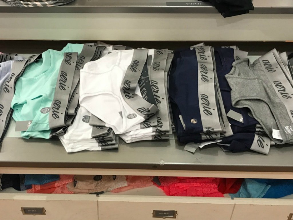 In-store display of women's undies