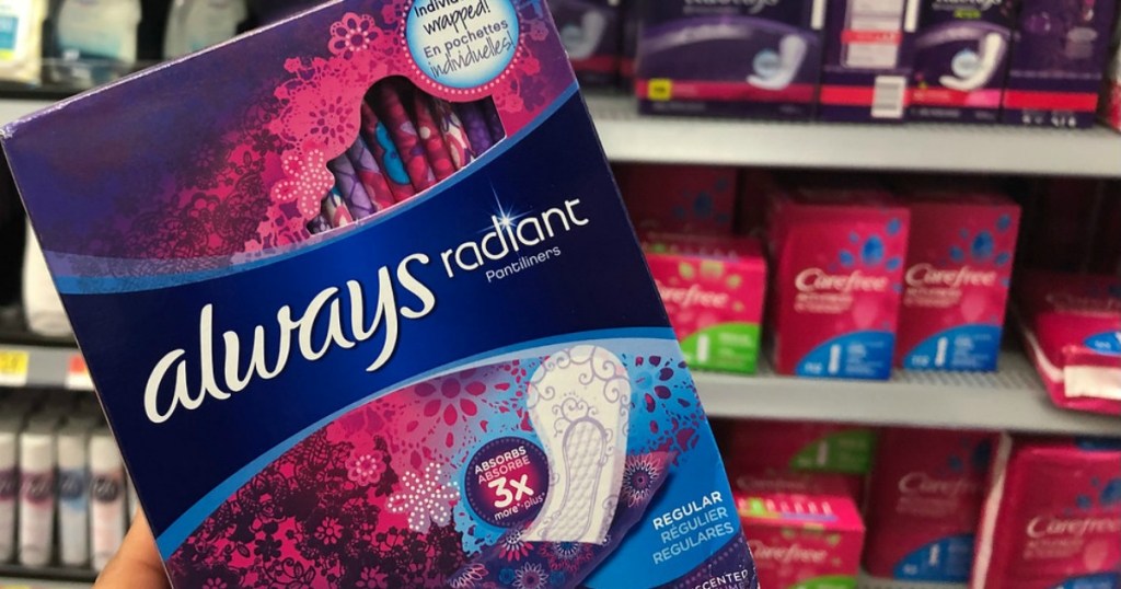 Always Radiant Pads held up in store aisle