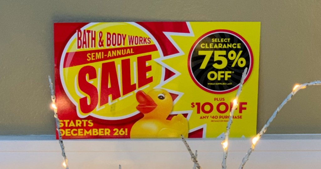 Bath & Body Works Semi-Annual Sale plus $10 off $40 coupon advertisement