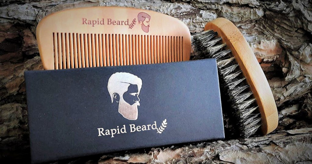 Beard Brush and Beard Comb kit for Men
