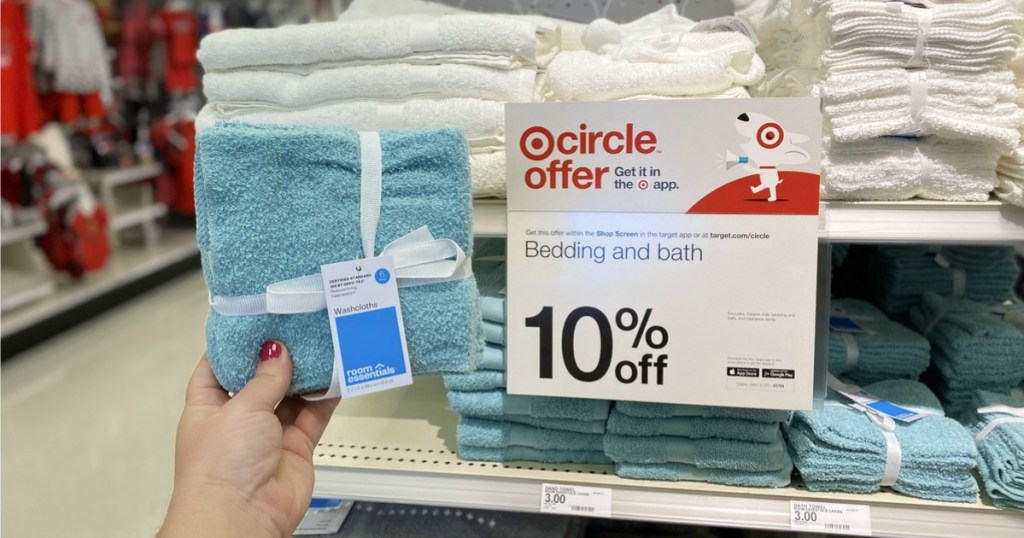 Bedding and Bath Circle Offer Sign at Target