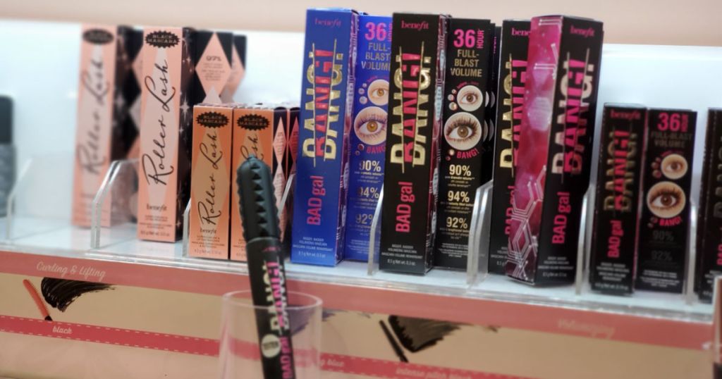 Benefit Mascaras on shelf at ulta