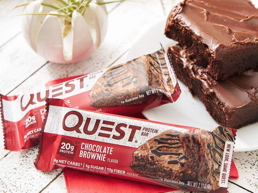 Quest Nutrition Brownie next to brownies