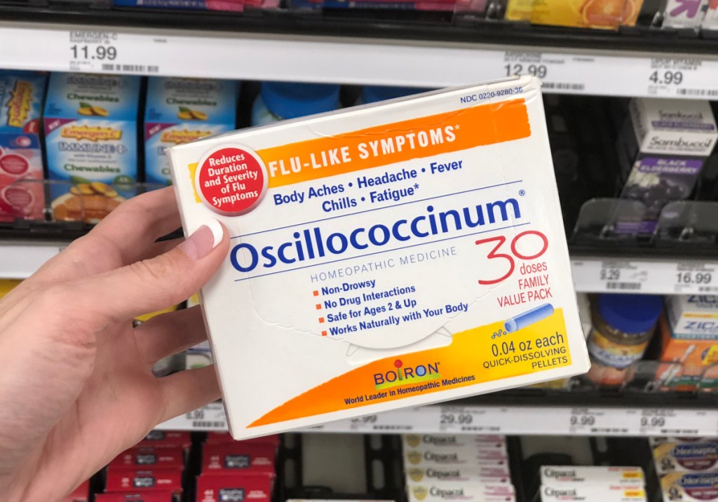 A box of Oscillococcinum, a Boiron homeopathic medicine
