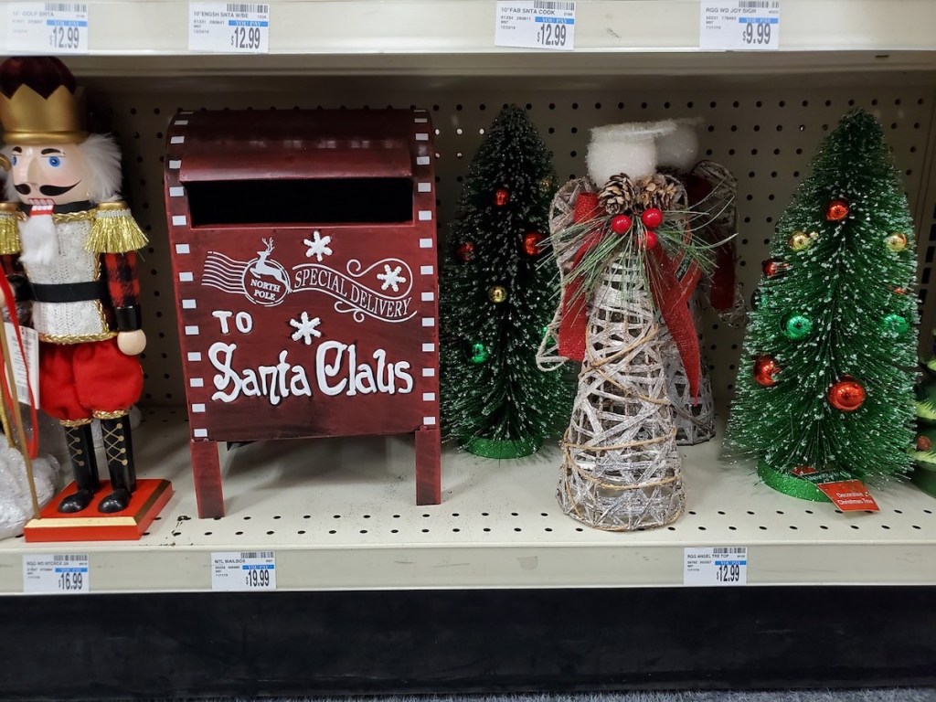 CVS Holiday Decor nutcrackers, mailbox, christmas trees