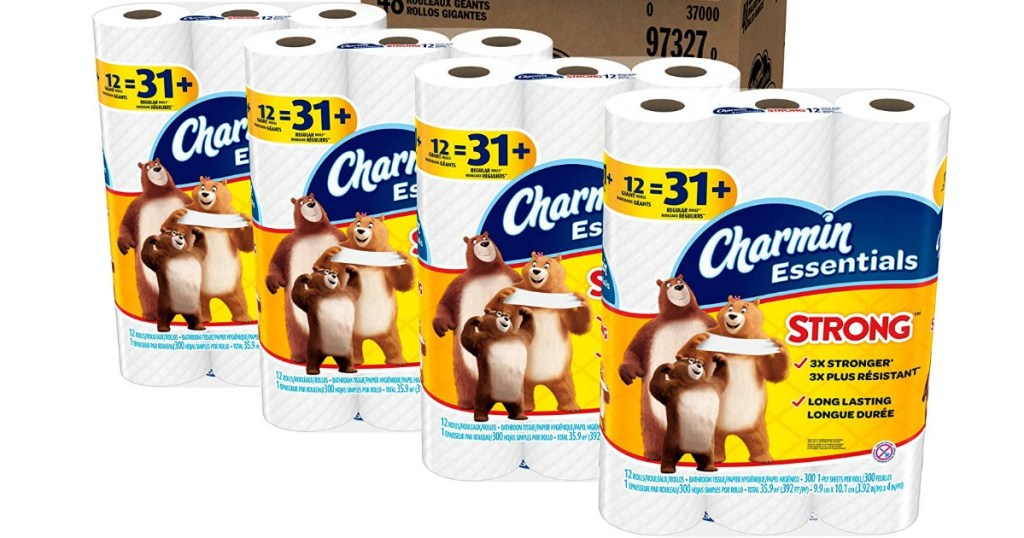 several packages of toilet paper lined up together