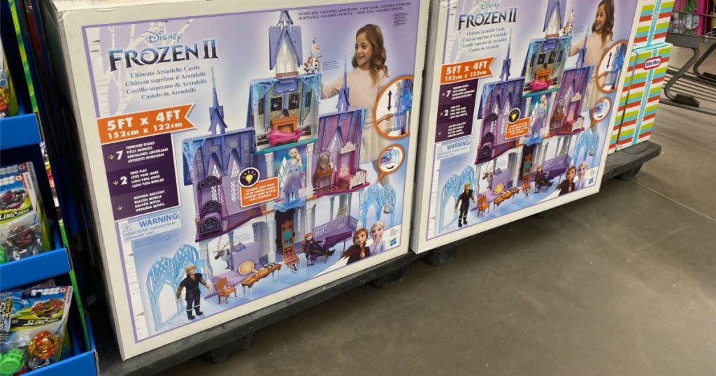 Disney Frozen 2 Ultimate Arendelle Castle Playset with Lights and Moving Balcony on shelf at walmart