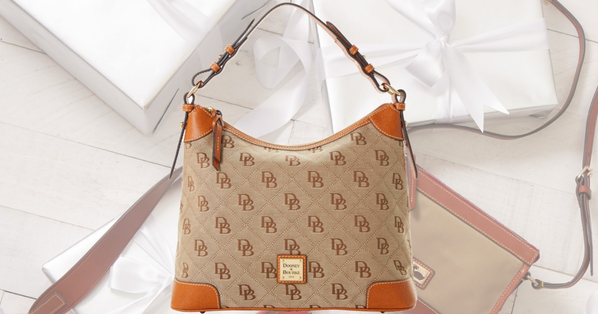 Dooney & Bourke handbag in brown and orange color