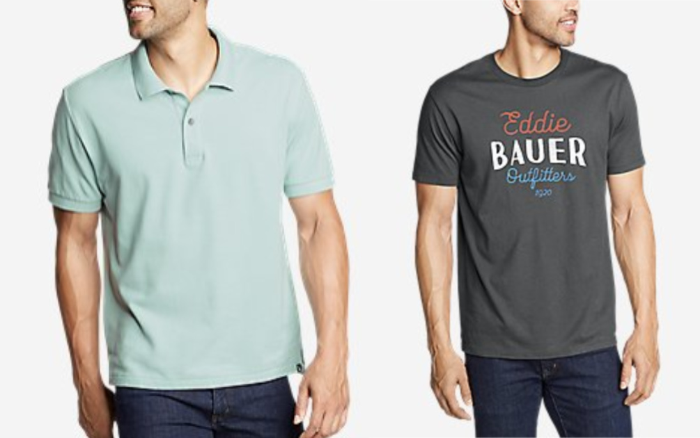 Eddie Bauer Men's tops blue polo and grey top