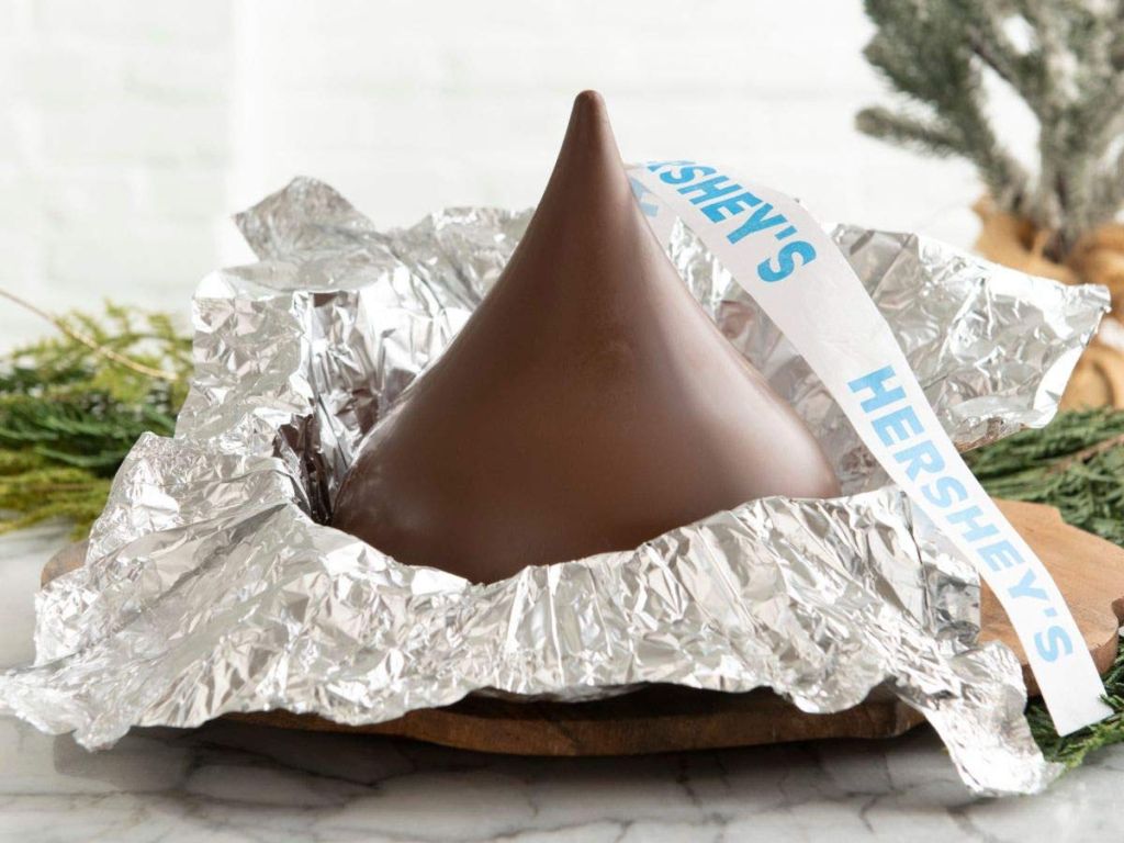 Giant unwrapped Hershey's Kiss