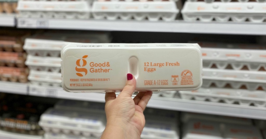 Hand holding Good & Gather Eggs at target