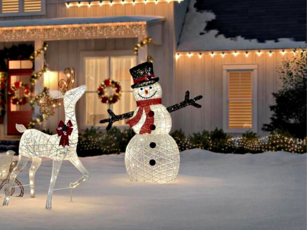 Home Accents Holiday Polar Wishes 72-in Life Size Christmas Snowman Yard Decoration with LED Lights