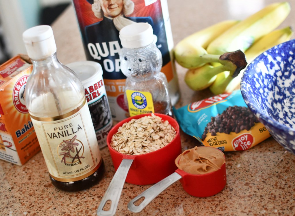 Ingredients for easy oatmeal squares