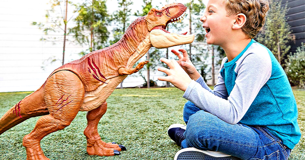 Jurassic World Battle Damage Roarin' Super Colossal Tyrannosaurus Rex Dinosaur