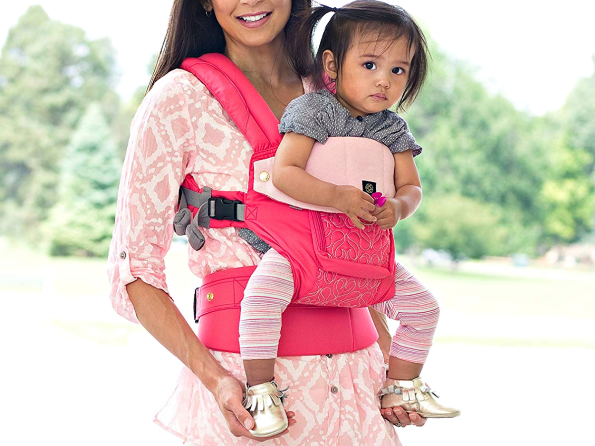 LILLEbaby COMPLETE Embossed Luxe SIX-Position 360° Ergonomic Baby Carrier PINK 