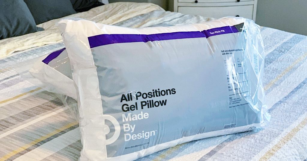 Made By Design Microgel Pillow sitting on bed