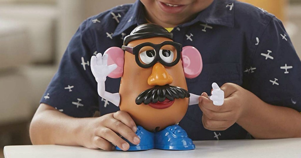 Boy playing with Mr Potato Head Disney_Pixar Toy Story 4 Classic Mr. Figure Toy