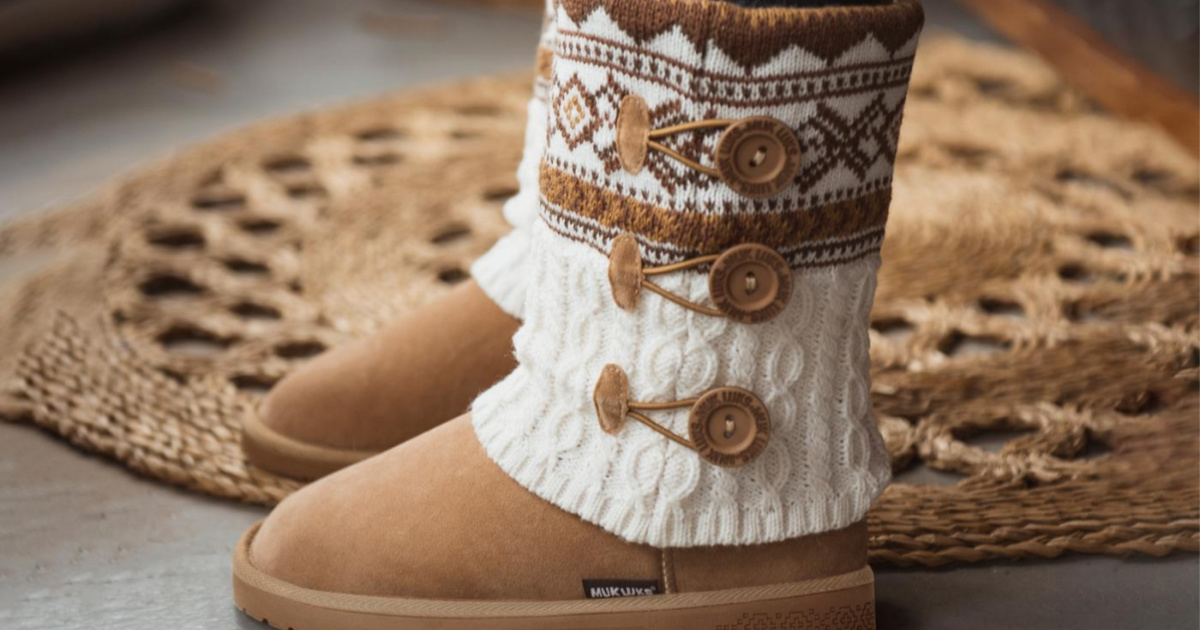 muk luks cable knit boots
