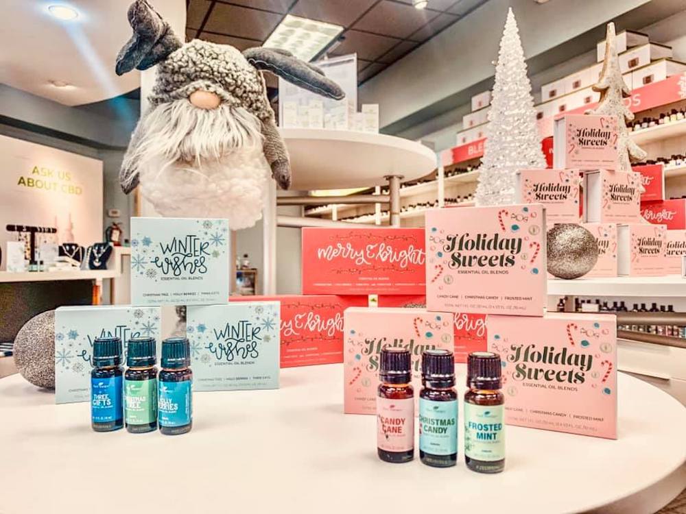 Plant Therapy Holiday Oil Sets display