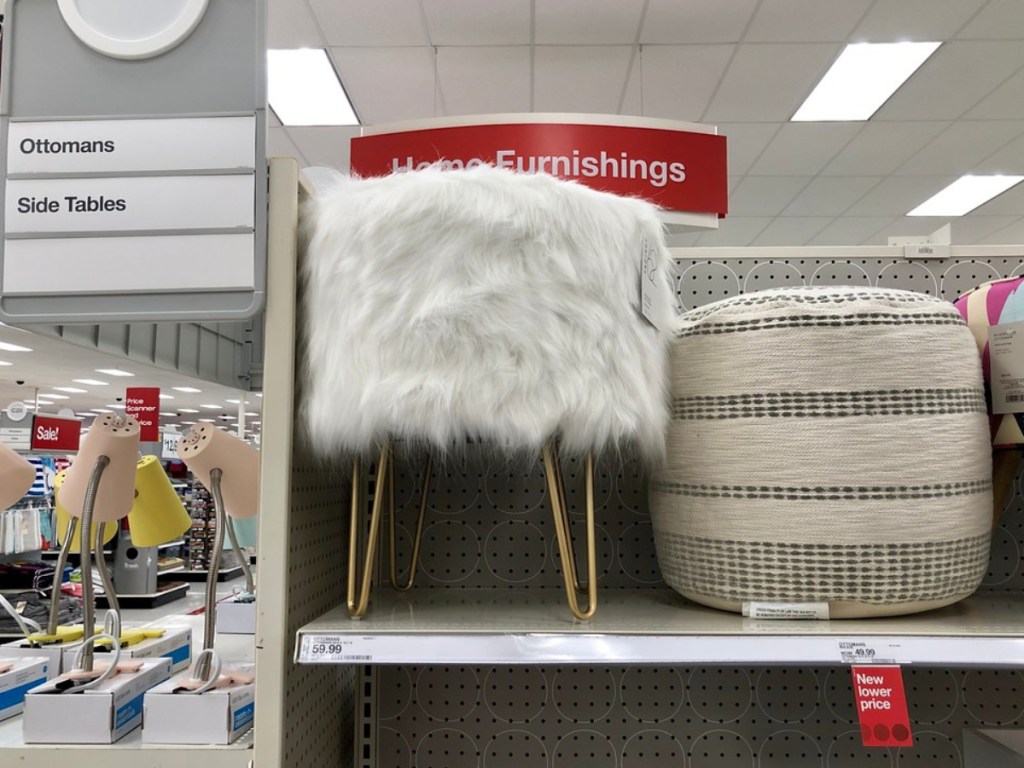 white fluffy chair on store shelf