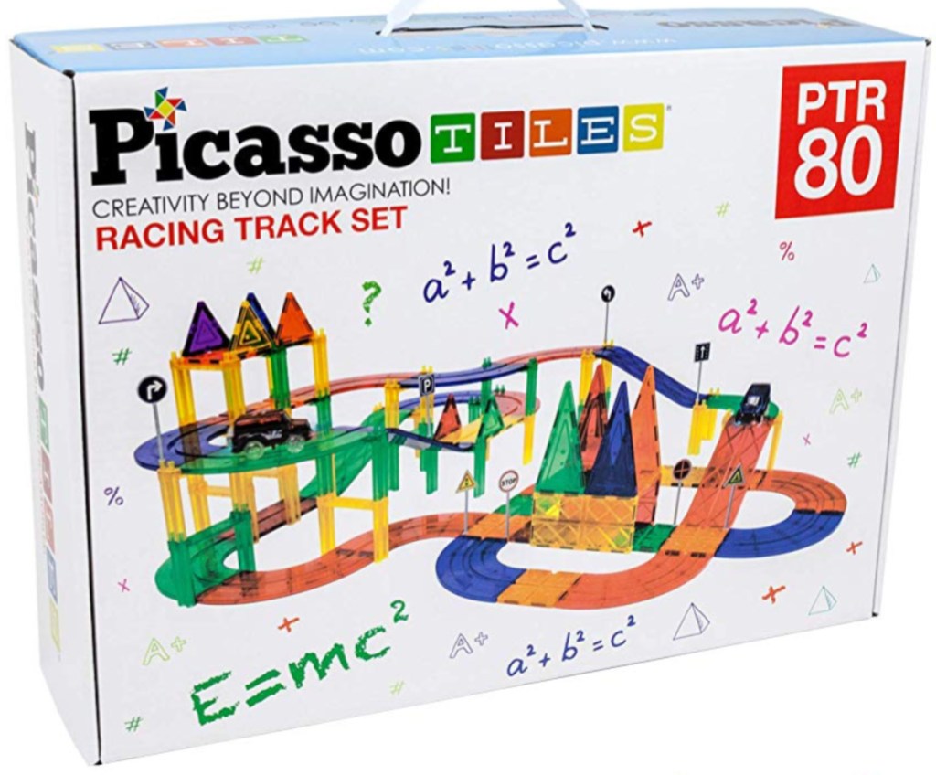 Picasso Race Track 80-Piece Magnetic Building Block Set box