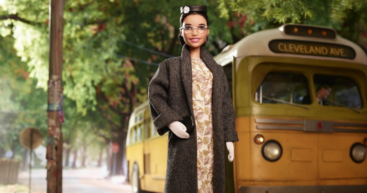Rosa Parks Barbie Doll near infamous bus scene