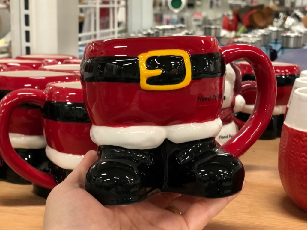 Santa themed mug on display in Kohl's