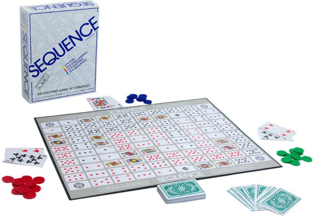 Sequence the board game set up with pieces
