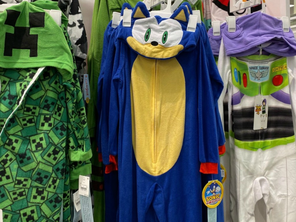Sonic the Hedgehog themed blanket sleeper pajamas
