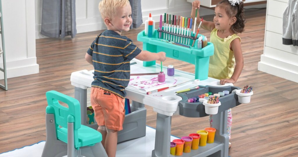 Step 2 Deluxe Creative Projects Kids Art Desk Only 59 99 Shipped