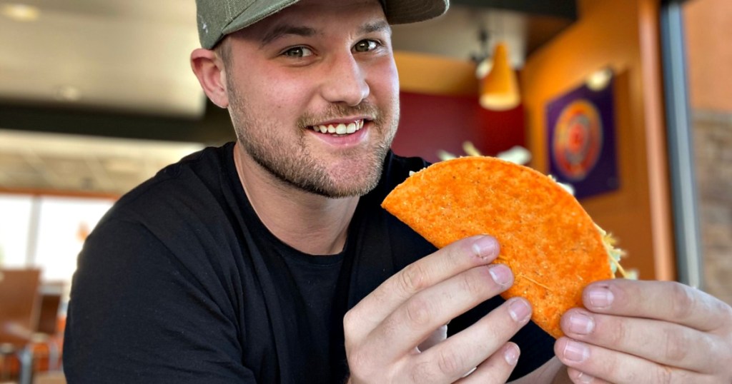 Taco Bell taco in hands of man