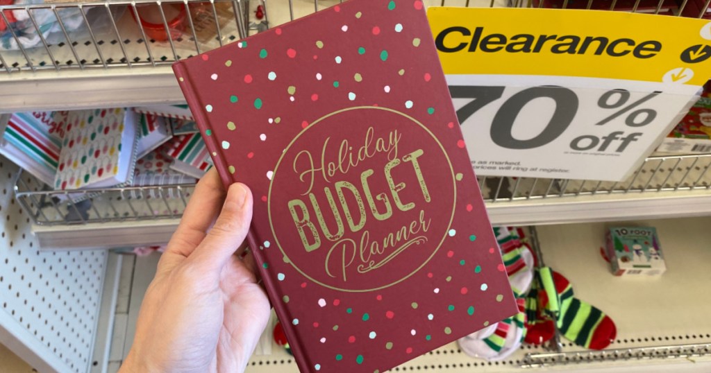Hand holding Holiday Budget Planner at Target 