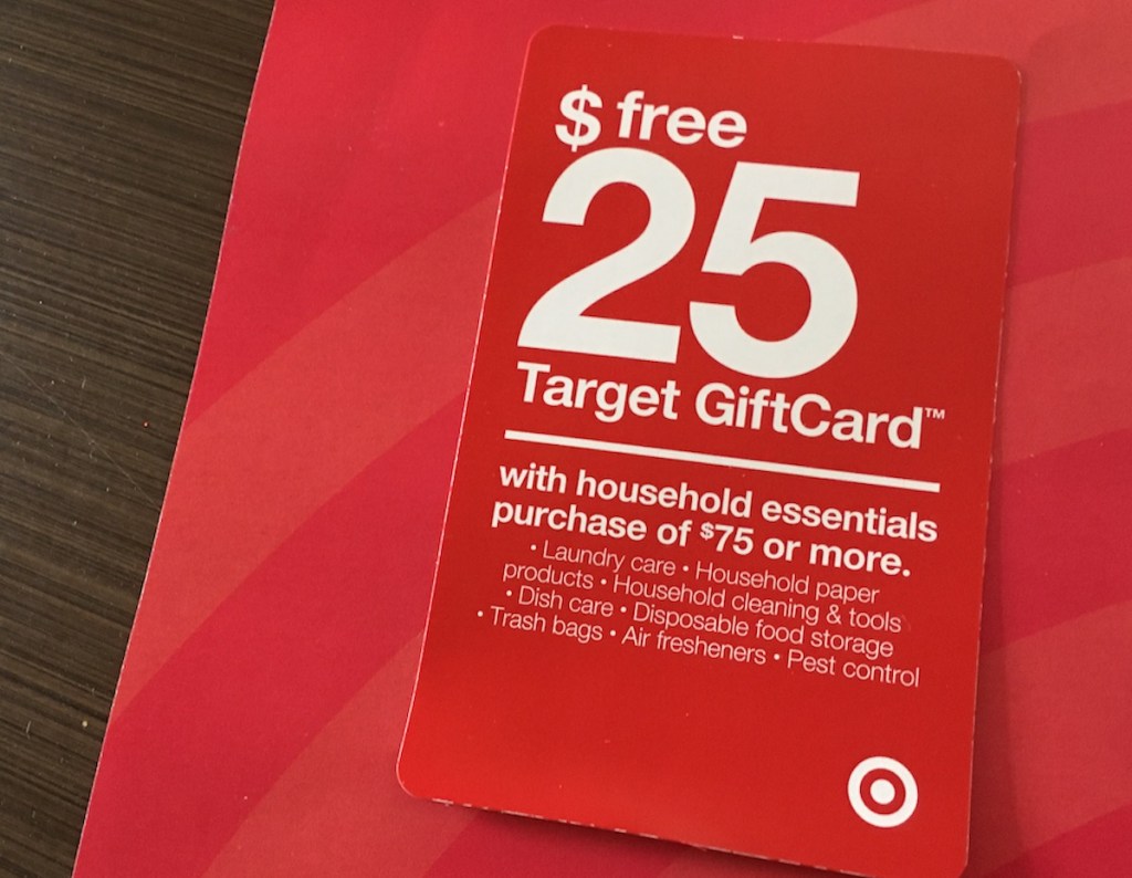 Possible FREE 25 Target Gift Card w/ 75 Household Purchase Coupon