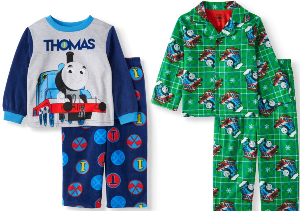 Two sets of toddler boy pajamas Thomas & Friends theme