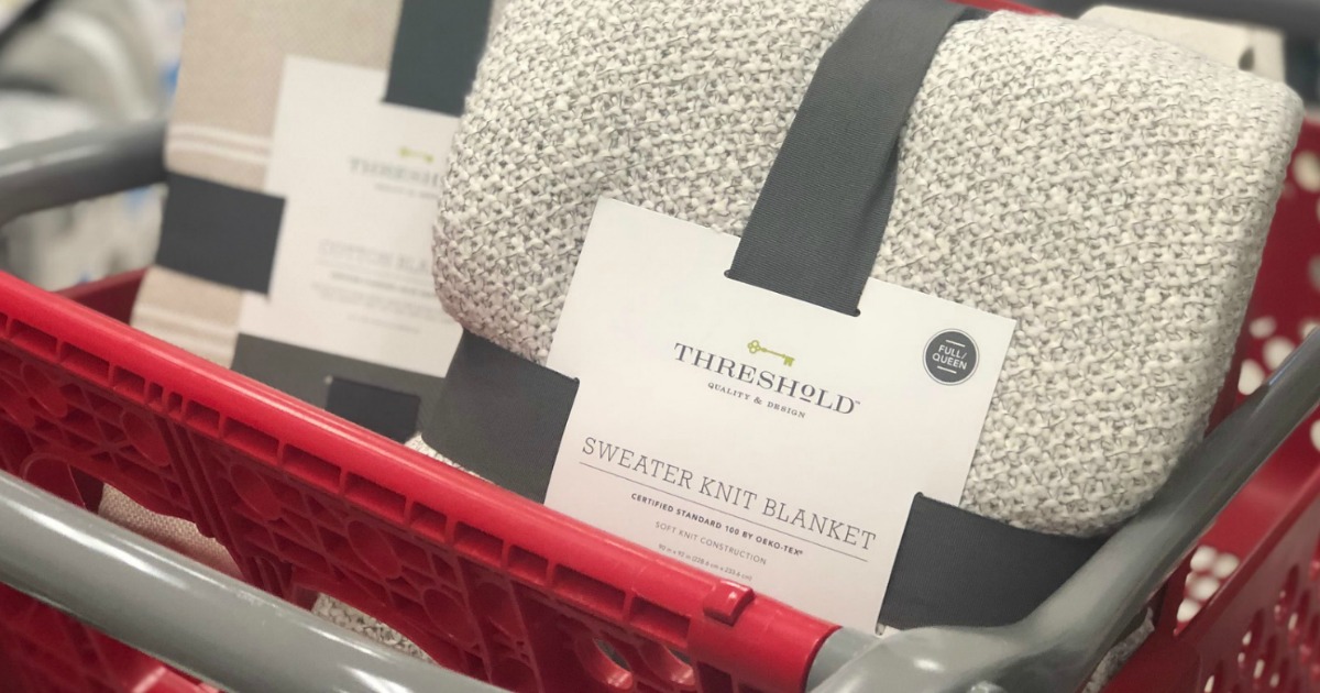 Threshold Sweater Knit Blankets in red Target shopping cart