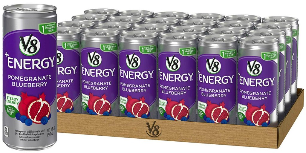 V8 Energy drink in Blueberry flavor in a 24 pack