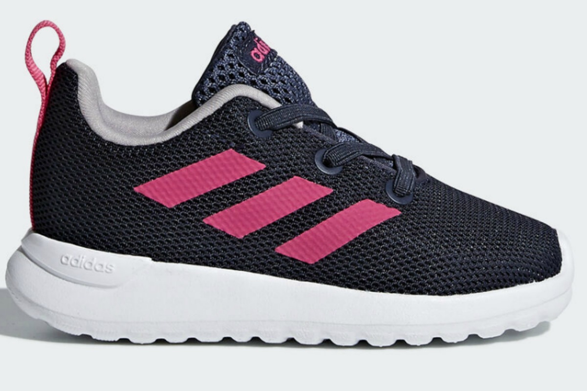 black adidas shoes with pink stripes