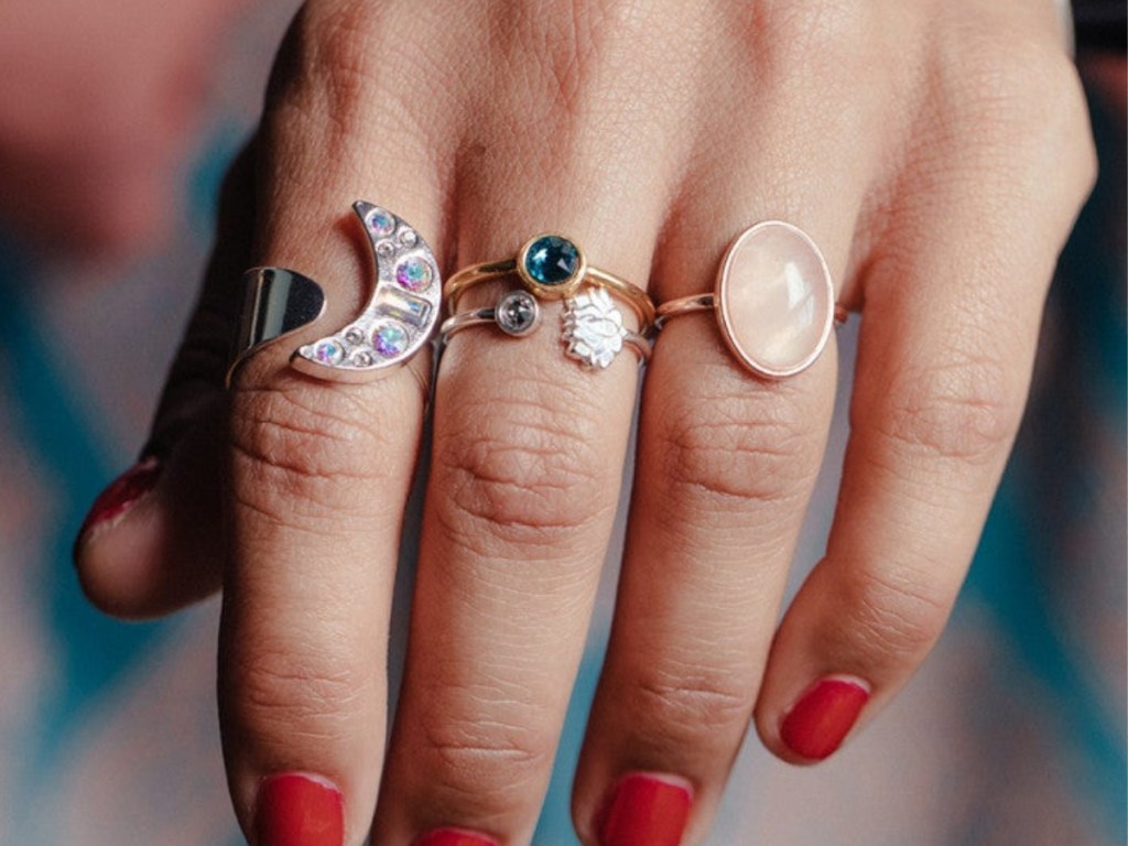 hand with rings on fingers