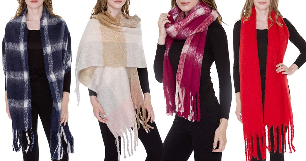 assortment of Amazon blanket scarf patterns