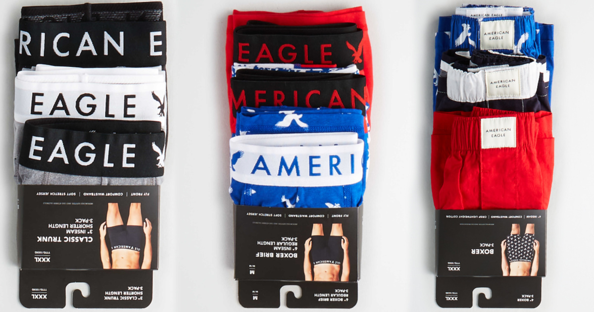 American Eagle Men's Underwear 3-Packs Only $7.99 (Regularly $30)