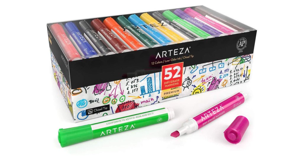 Arteza 52 count dry erase markers box