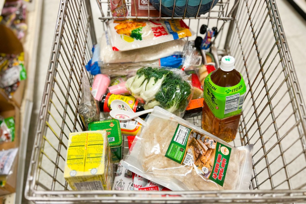 cart full of asian foods