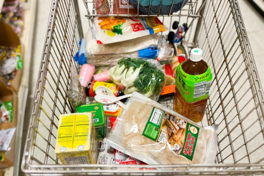 cart full of asian foods